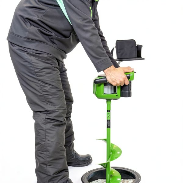 ION ICE FISHING 8" ION R1 Ice Auger Green/Black Lightweight 23lb-6
