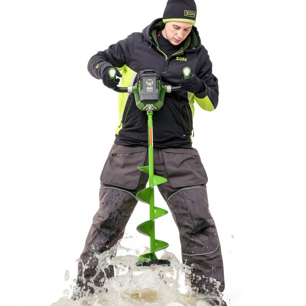 ION ICE FISHING 8" ION R1 Ice Auger Green/Black Lightweight 23lb-3