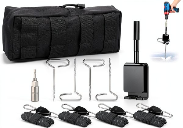 Pawfly Ice Anchor Tool Kit HY8120 Multi-Color Heavy-Duty Ice Fishing-0