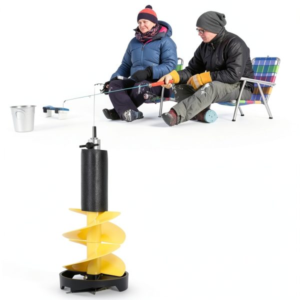 KIMISS Electric Ice Auger 8in with Universal Adapter Nylon Drill Bit-1