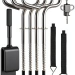 Ice Anchor Tool Ecmln Universal Steel Ice Fishing Anchor Silver-0