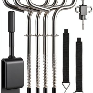 Ice Anchor Tool Ecmln Universal Steel Ice Fishing Anchor Silver-0