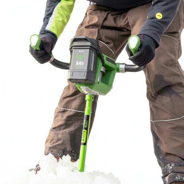 ION ICE FISHING 8" ION R1 Ice Auger Green/Black Lightweight 23lb-2