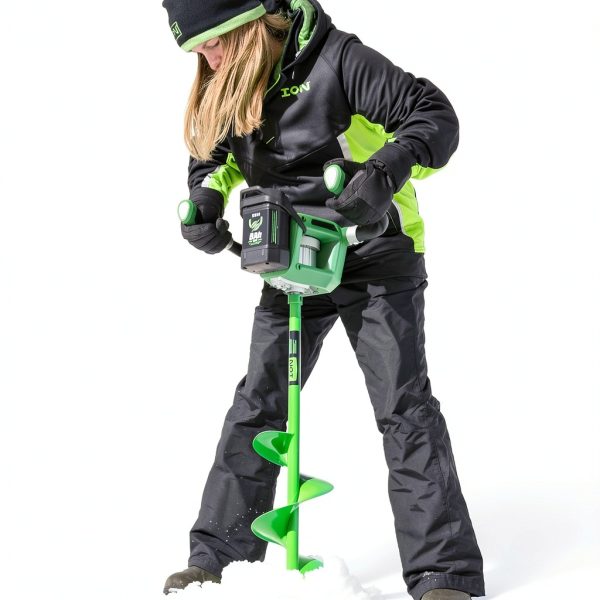 ION ICE FISHING 8" ION R1 Ice Auger Green/Black Lightweight 23lb-5