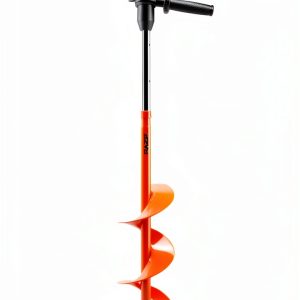 RAZR Ice Auger Orange 4 inch with Steel Flighting and Curved Blades-0