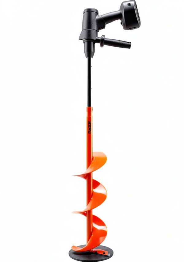 RAZR Ice Auger Orange 4 inch with Steel Flighting and Curved Blades-0