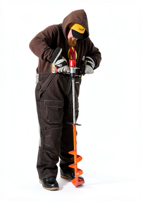 RAZR Ice Auger Orange 4 inch with Steel Flighting and Curved Blades-2
