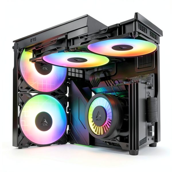 ARCTIC P12 Pro A-RGB - Powerful Premium Fan, 120 mm PWM Fan with Y-Cable Splitter, 600-3000 RPM, 0 RPM <5% PWM, 5V Digital RGB, Fluid Dynamic Bearing, 4-Pin - Black-2