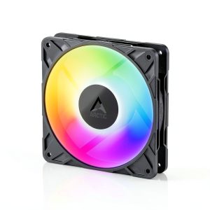 ARCTIC P12 Pro A-RGB - Powerful Premium Fan, 120 mm PWM Fan with Y-Cable Splitter, 600-3000 RPM, 0 RPM <5% PWM, 5V Digital RGB, Fluid Dynamic Bearing, 4-Pin - Black-0