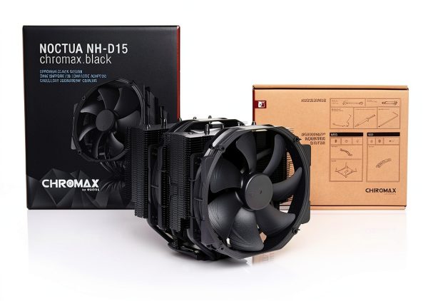 Noctua NH-D15 chromax.Black, Dual-Tower CPU Cooler (140mm, Black)-3